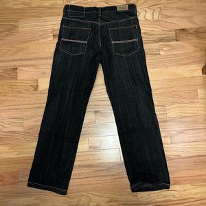 Black Jeans Red & White Stitching Sz 34x32